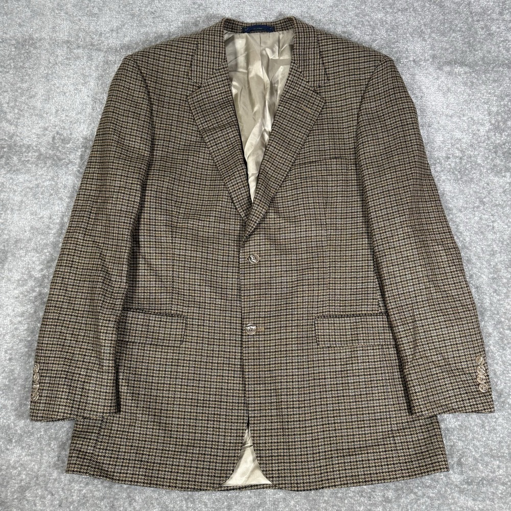 Vintage Oak Creek Blazer Men's‎ 42L Brown Houndstooth Lambswool